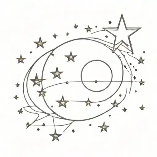 Moon Surrounded By Stars