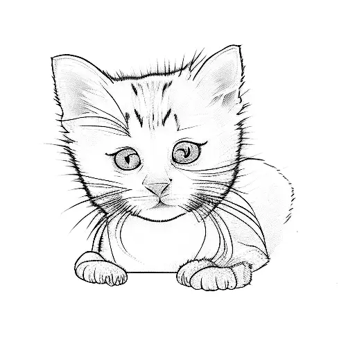 A Black And White Kitten