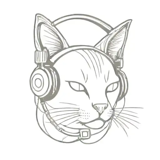 Cat Wearing Headphones