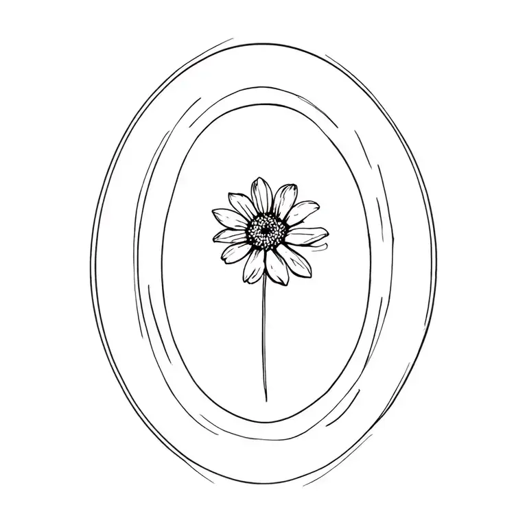 Flower In Oval Frame