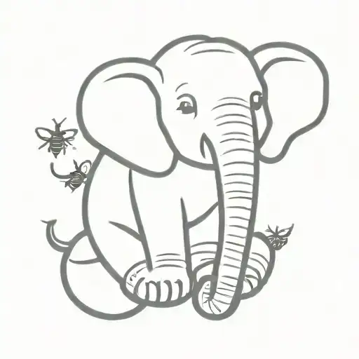 Elephant Bee Sitting