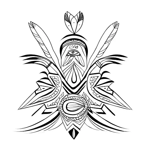 Indian Tribal Bird Design