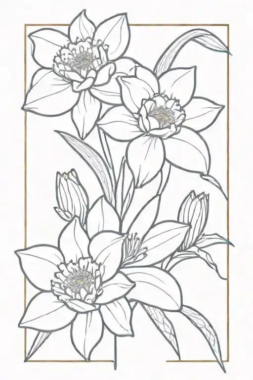 Daffodil And Water Lily Intertwined