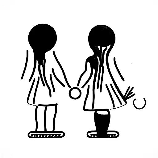 2 Children With Flashlight In Dark Hall