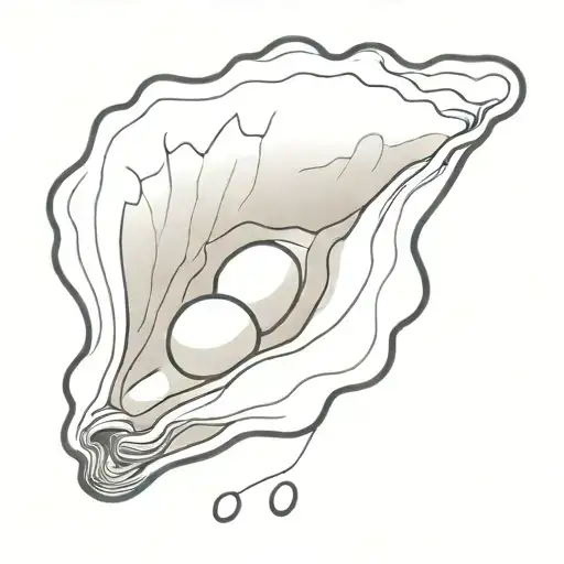 Oyster Pearl Inside With Line