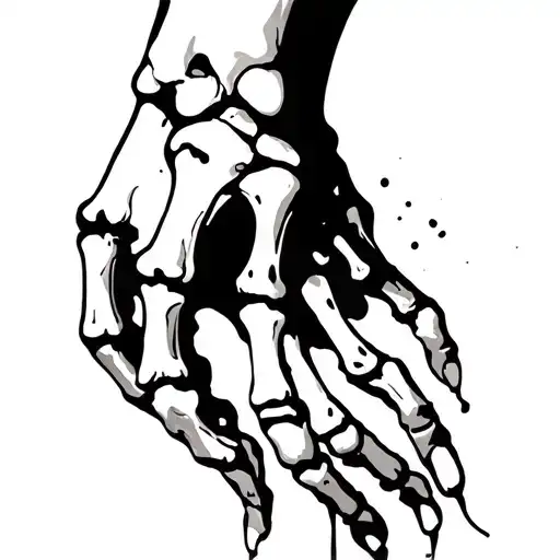 Skeleton Hand With Flesh And Skin Growing Onto It