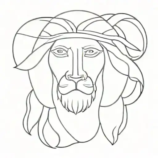Jezus Christ And Lion Head