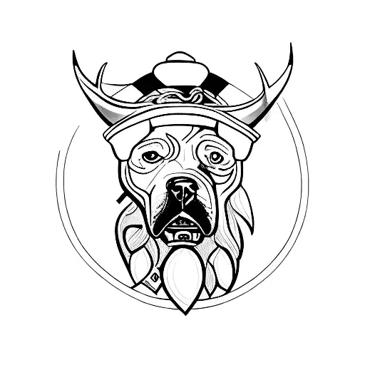 Viking Com Um Pitbull