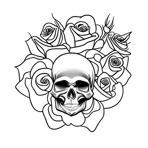 Skull With Roses