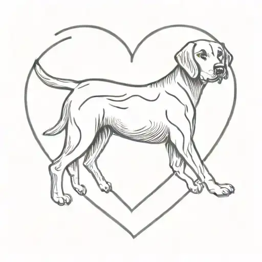 Black Labrador Retriever In Heart Shaped Lock