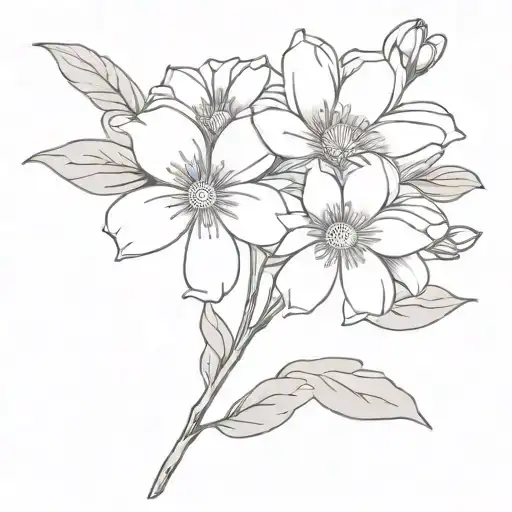 Single Aster Flower Line Art