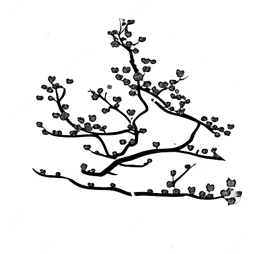 Cherry Blossom Tree With Snake