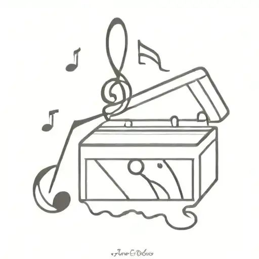 Music Box And Music Note