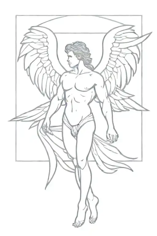 Muscular Angel With Wings