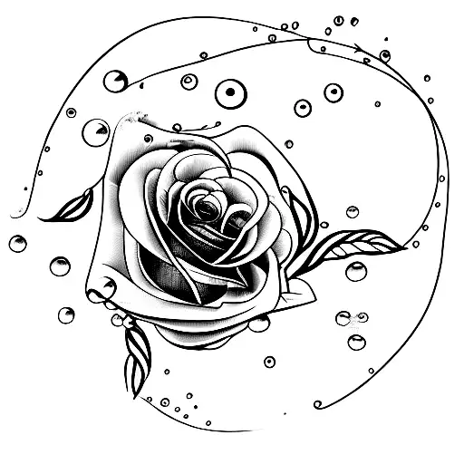 Small Rose With Three Intertwined Droplets