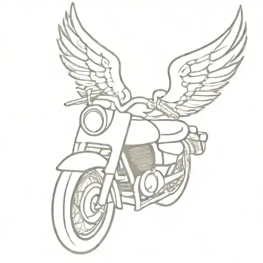 Motorbike And Angel Wings