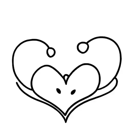 Two Mouses Heart Shaped Line Outlining