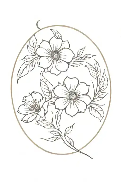 Moon Fine Line Floral