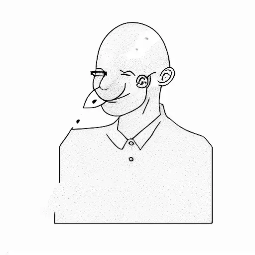 A Bald Man In A Black Shirt