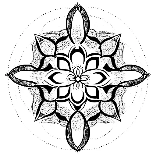 Edelweiss With Infinity Sign In Mandala