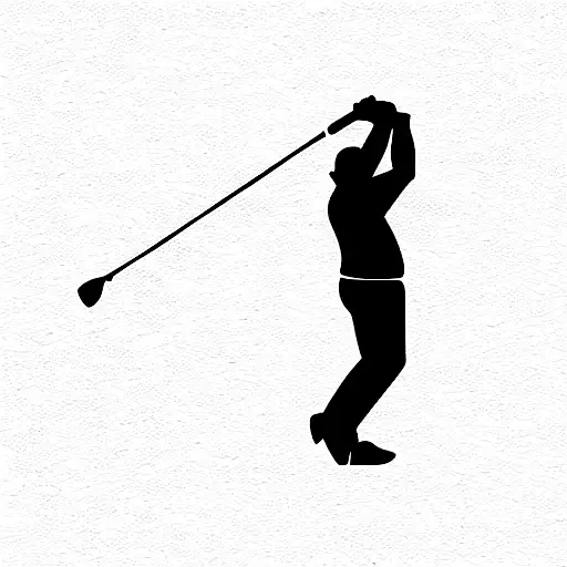 Golfer Swinging Golf Club