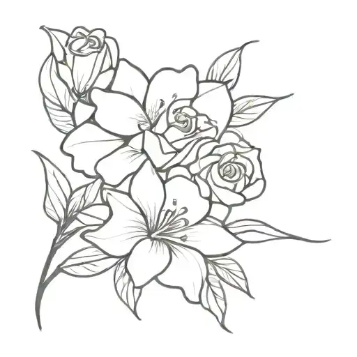 Rose And Lilly Flower