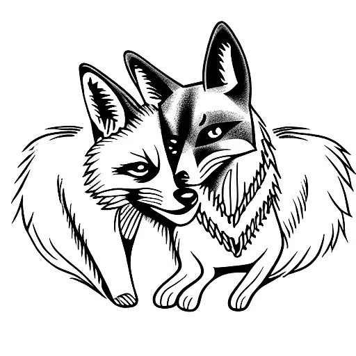 A Dog And A Fox In A Hug