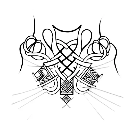 A Minimalist Tattoo Of A Psychology Symbol Intertwined With A Dance Pose