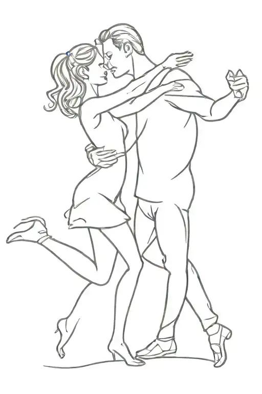 Dad And Daughter Dancing Silhouette Made