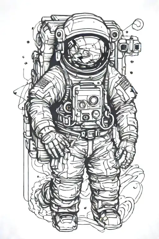 Astronaut Univers Reflection In Visor