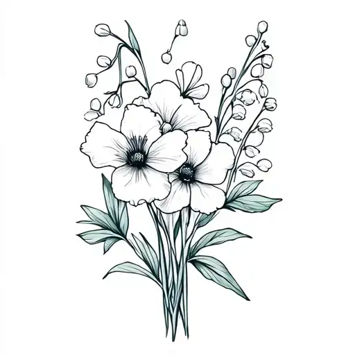 Dainty Bouquet With Lily Of The Valley And Poppy