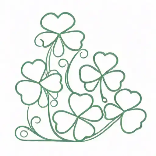 Three Four Leaf Clovers