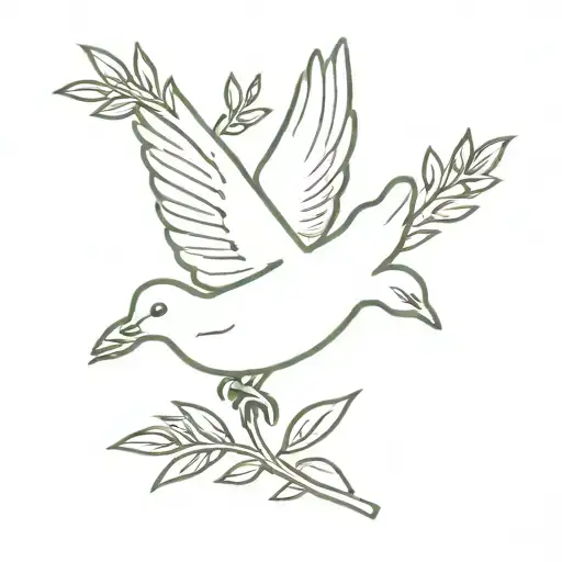 Dove Carrying Olive Branch With The Number 999