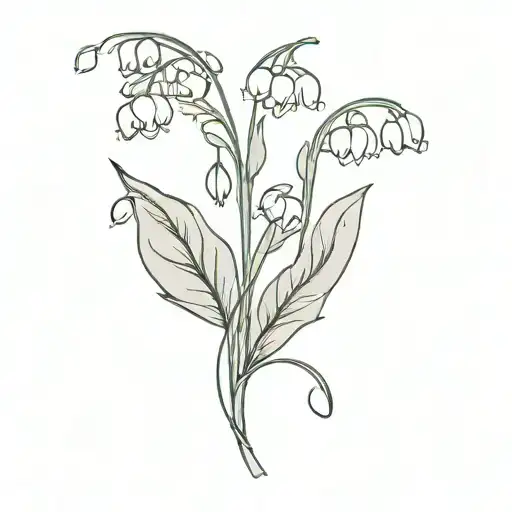 Lily Of The Valley And Roses Minimalist Tattoo Design