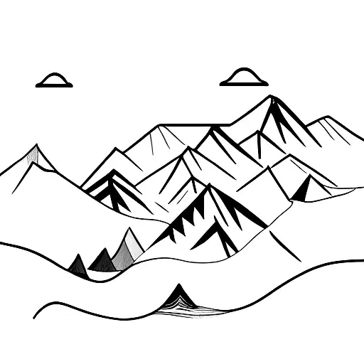 An Abstract Representation Of A Mountain Landscape
