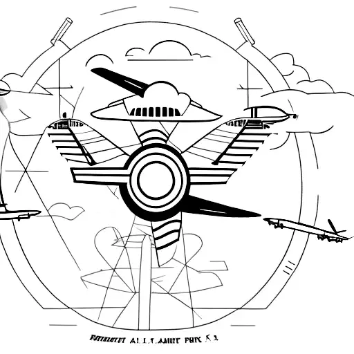 A Minimalist Tattoo Of An Airplane In Honor Of My Grandpa Who Was In The Air Force