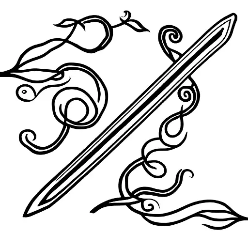 Sword With Vines Wrapped Around It