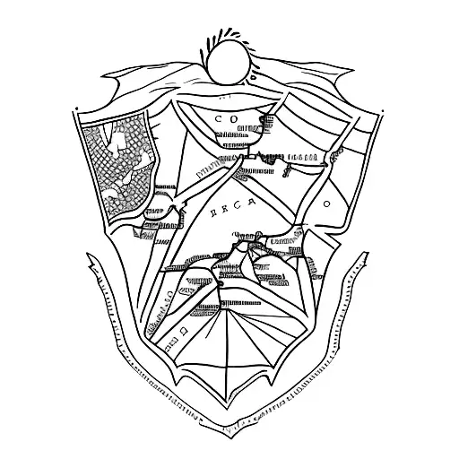 A Minimalist Tattoo Of The South African Flag With A Map Outline