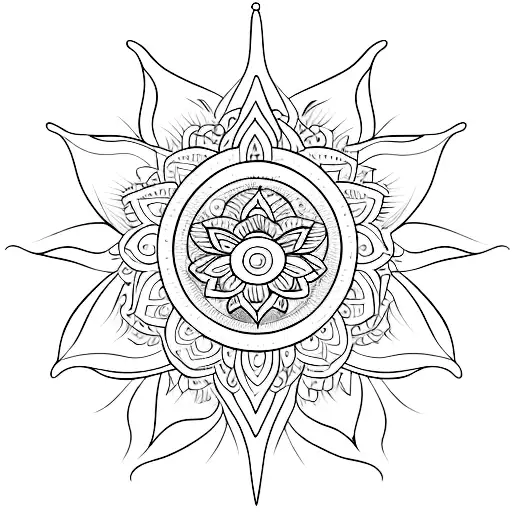 Lotus Flower With Music And Sun