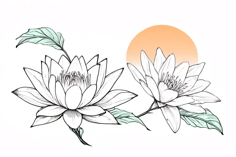 Water Lily And White Jasmine With Philippine Sun