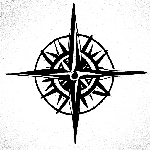 Black Compass Rose Hand
