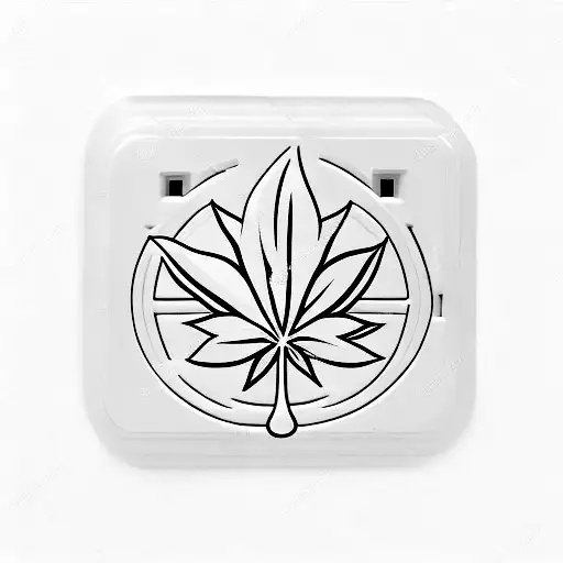 A Minimalist Plug Outlet With A Discreet Cannabis Leaf Symbol