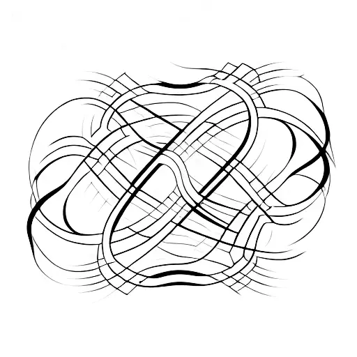 An Abstract Representation Of Sound Waves Intertwined With Elegant Lettering