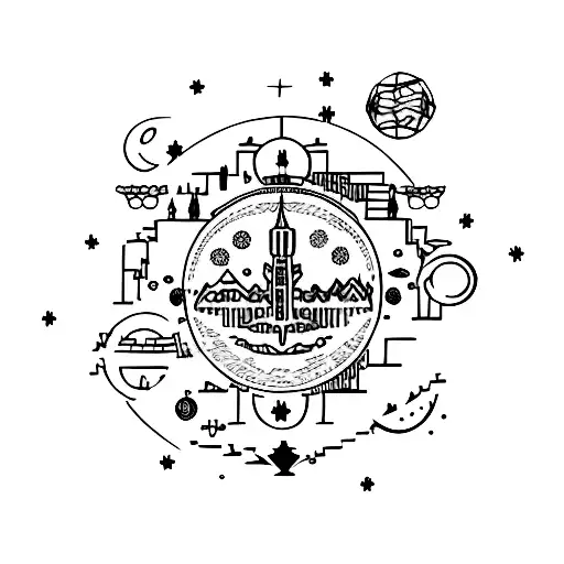 A Mesmerizing Night Cityscape With The Cancer Zodiac Constellation Incorporated