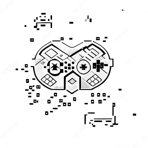 A Minimalist Tattoo Of A Pixelated Game Controller Filled With Coffee Beans