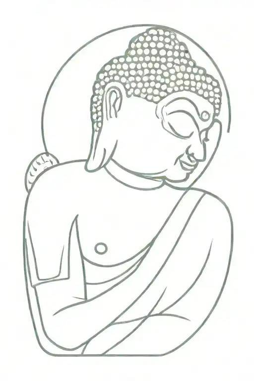 Buddha With His Head Bent To The Right