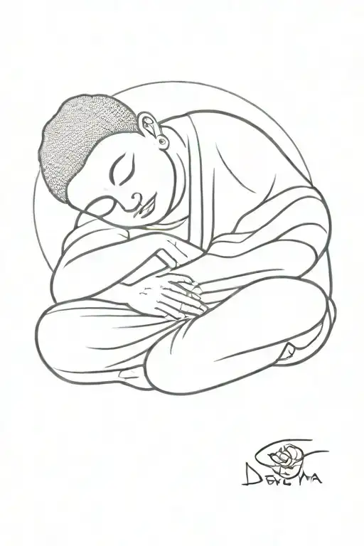 Buddha With His Head Resting On His Knee Sleeping