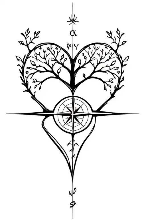 Heart Compass Tree Growing