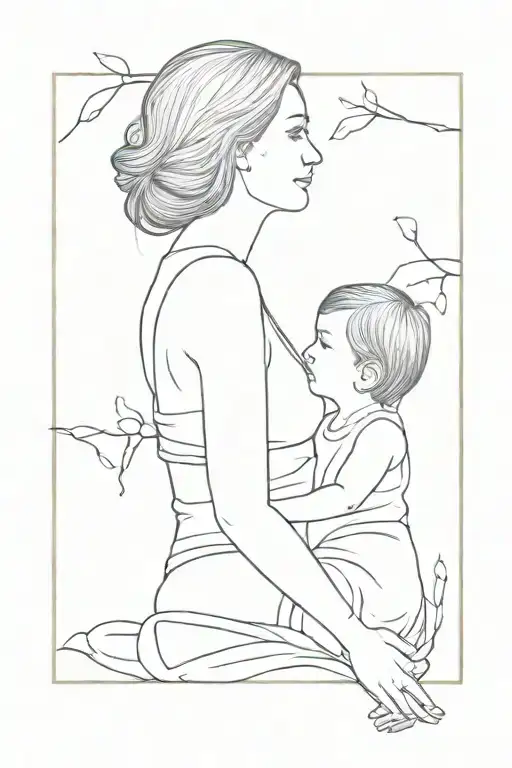 Mom Holding Daughter