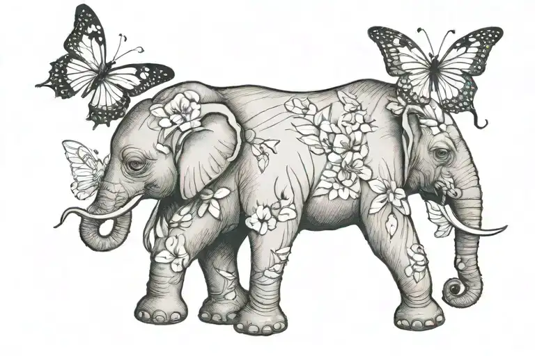 Elephant And Butterfly